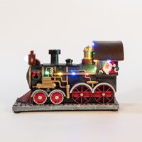 Stoomtrein met kerstman 23.5x15cm - afbeelding 2