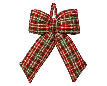 Strik polyester l19b13h6cm groen/rood