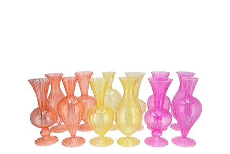 SUNNY DUTCH ORANGE MIX GLASS VASE ASS 10X10X20CM