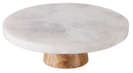 TAARTPLATEAU MARMER 20CM WIT