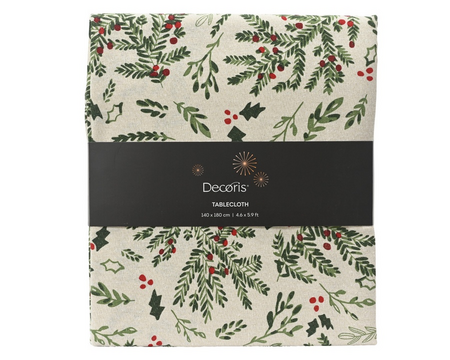 Tafelkleed katoen l180b140cm wt/grn