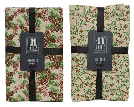 Tafelkleed pes l140h180cm grn/rd a2