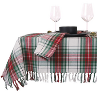 Tafelkleed xmas tartan 150x250cm wh