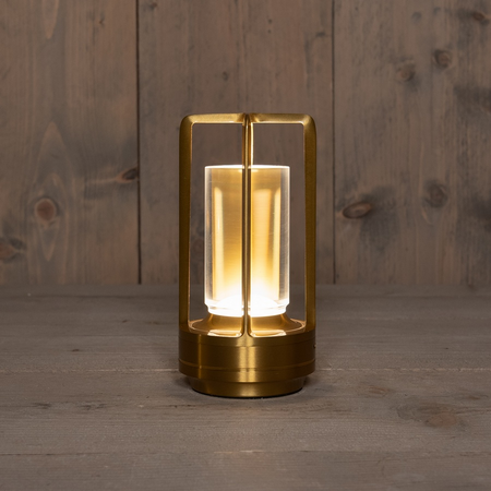 Tafellamp oplaadbaar 18x9cm goud
