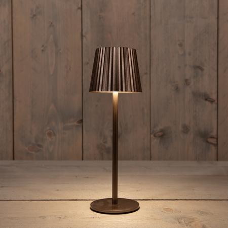 Tafellamp opldbr ribbel 27.5x9 brns