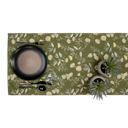 Tafelloper linnn print 150x45cm d 8