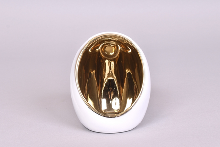 TAZA THEELICHT GOUD/WIT 12X12X15CM