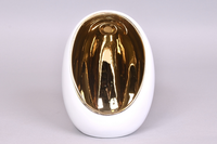 TAZA THEELICHT GOUD/WIT 16X16X22CM