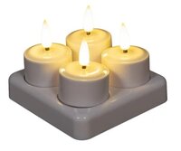 Theelicht 3d lont 5x3.8cm wit 4s