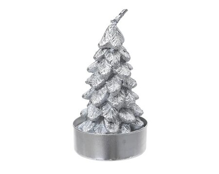 Theelicht boom d7h9cm 4st zilver