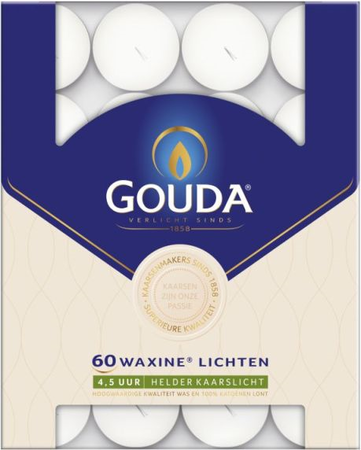 Theelichten 4u wit doos 60 stuks