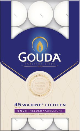 Theelichten 6u wit doos 45 stuks