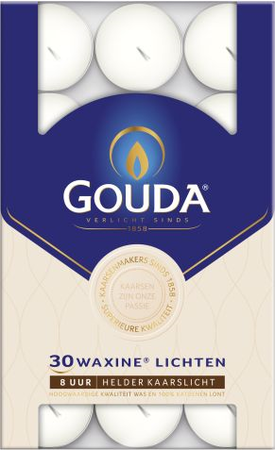 Theelichten 8u wit doos 30st