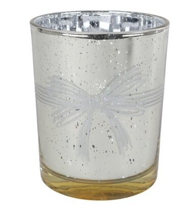 Theelichth glas 10x10x12cm goud