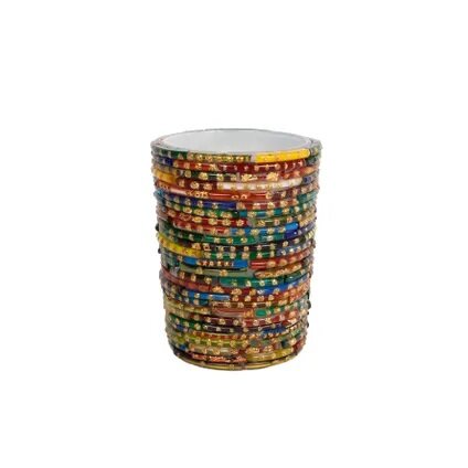 Theelichth kleuren glas l7b7h8cm