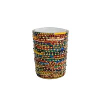 Theelichth kleuren glas l7b7h8cm