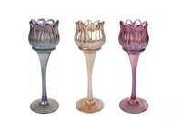 Theelichth tulip glas 7x7x22cm a3