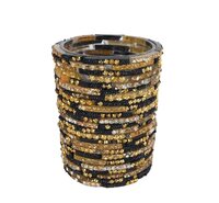 Theelichth zwrt/gd glas l7b7h8cm