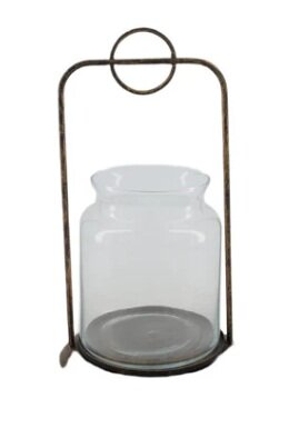 Theelichthdr aardew 10x10x35cm brn