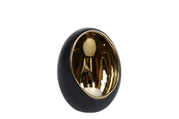 Theelichthdr goud/zwart l11b11h15cm