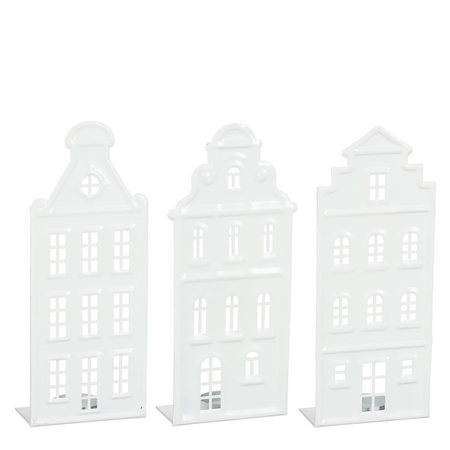 Theelichthdr huis l12b6h30cm wit a3