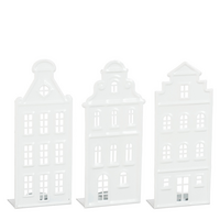 Theelichthdr huis l12b6h30cm wit a3