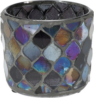 THEELICHTHOUDER 6CM GLAS BRUIN