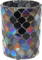 THEELICHTHOUDER 8CM GLAS BRUIN