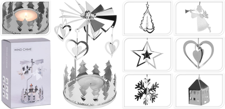 THEELICHTHOUDER CARROUSEL ZILV