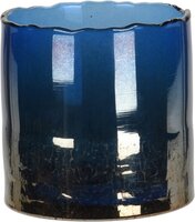 THEELICHTHOUDER GLAS 10CM BLAUW