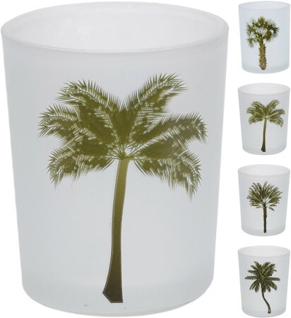 Theelichthouder glas assorti per stuk