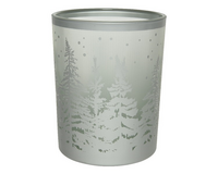 Theelichthouder glas d10h13cm zlvr