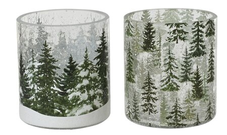 Theelichthouder glas d9h10cm per stuk