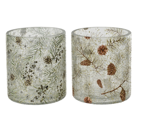 Theelichthouder glas d9h10cm per stuk