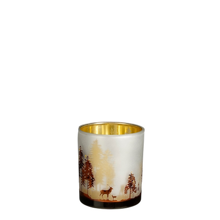 Theelichthouder hert h8d7cm goud