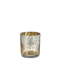 Theelichthouder huis h8d7cm zilver