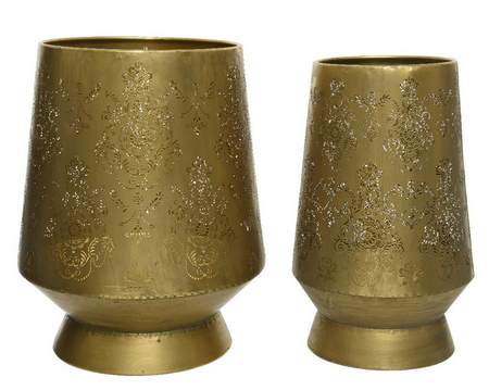 Theelichthouder ijzer d28h350cm gd