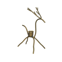 Theelichthouder ijzer l16b9h26cm gd - afbeelding 2