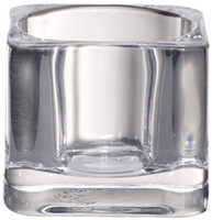 Theelichthouder square 40/55 transparant