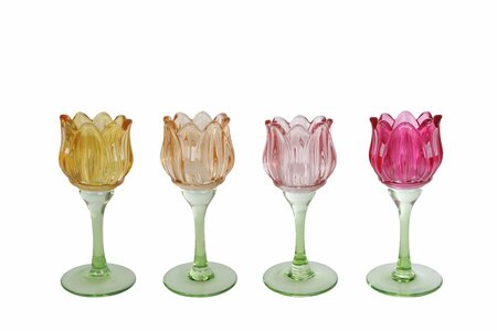 Theelichthouder tulip d7h16cm a4 per stuk