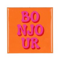 TILE BONJOUR ORANGE 10X10X1CM