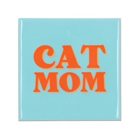 TILE CAT MOM BLUE 10X10X1CM
