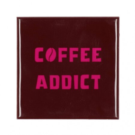 TILE COFFEE ADDICT RED 10X10X1CM