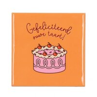 TILE GEFELICITEERD OUWE TAART ORANGE 10X10X1CM
