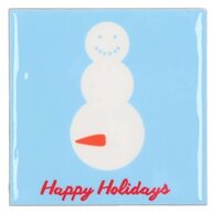 TILE HAPPY HOLIDAYS SNOWMAN 10X10X1CM NM