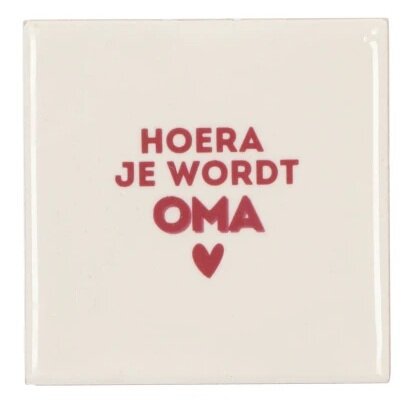 TILE HOERA JE WORDT OMA NATURAL 10X10X1CM