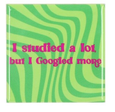 TILE I STUDIED A LOT GREEN 10X10X1CM