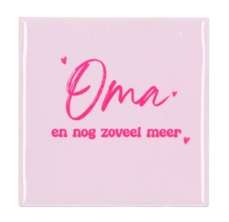 TILE OMA EN NOG ZOVEEL MEER PINK 10X10X1CM