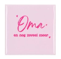 TILE OMA EN NOG ZOVEEL MEER PINK 10X10X1CM