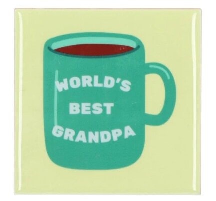 TILE WORLD'S BEST GRANDPA GREEN 10X10X1CM